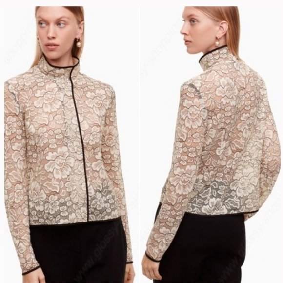 Babaton Tops - Aritzia Babaton Hopkins Cream Lace Blouse Top